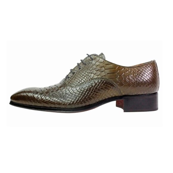 George Olive Crocodile Printed Calfskin Oxford main image 6